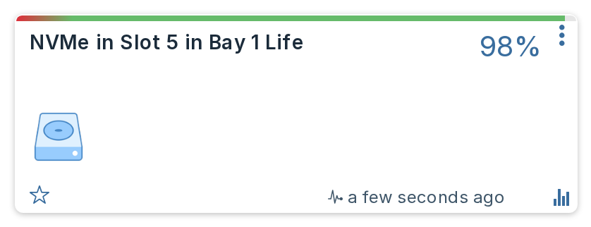 An NVMe life device reading 98 percent