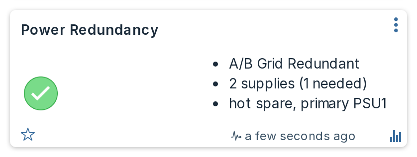 Power Redundancy showing the policy, supply count and hot spare primary as three bullets