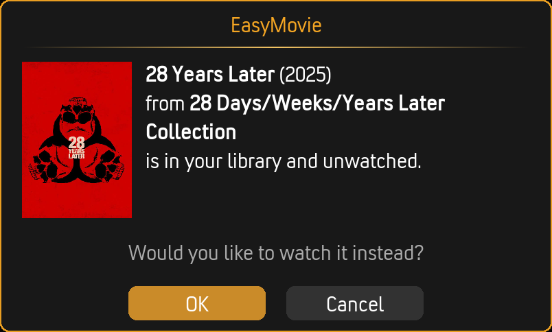 Set warning dialog